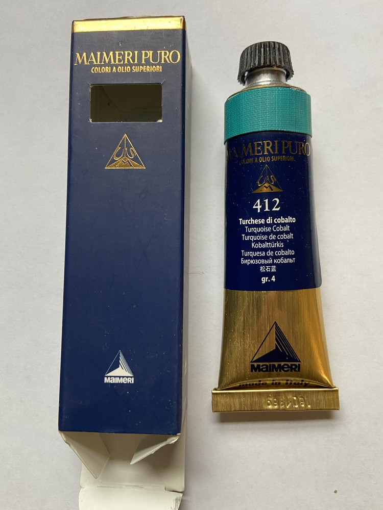 Maimeri Puro Oil Paint 40ml New in Box Turquoise Cobalt 40% off List Price