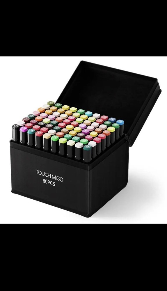 Bundle of 80 amazing painting marker pens, marker set pens with bag, dual tip