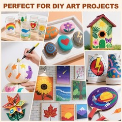 48 Colors Acrylic Paint Markers Dual Tip Bullet & Brush Pens for Art Projects