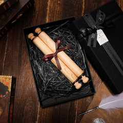 Epakh 1 Pcs Blank Scroll Paper with Wood Rods for Naughty or Nice List, Writing,
