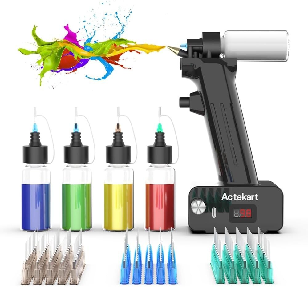 No-Clean Airbrush Kit with Disposable Nozzle (50pcs x 0.2mm & 100pcs x 0.3mm ,,,
