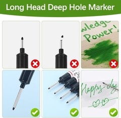 Long Head Deep Hole Marker Pens, 15pcs Long Nib Marker 20mm Quick Dry Waterpr…