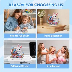 Easter Bunny Eggs Diamond Art Tabletop Kit DIY Holiday Decor