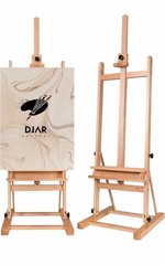Large H-Frame Studio Easel | Study And Adjustable Beech Wood | Up To 49” Canvas