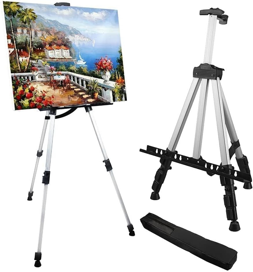 RRFTOK Adjustable Art Easel Stand 17-66in Aluminum Tripod Display (66S 1-Pack)