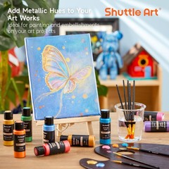 20 Color Metallic Acrylic Paint Set – Non-Toxic, Perfect for Artists & Beginners