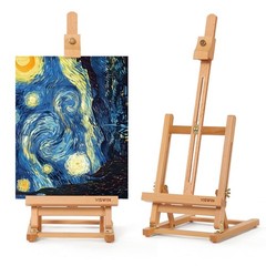 25″ HFrame Tabletop Easel for Painting, Adjustable Beech Wood Table Top Easel…