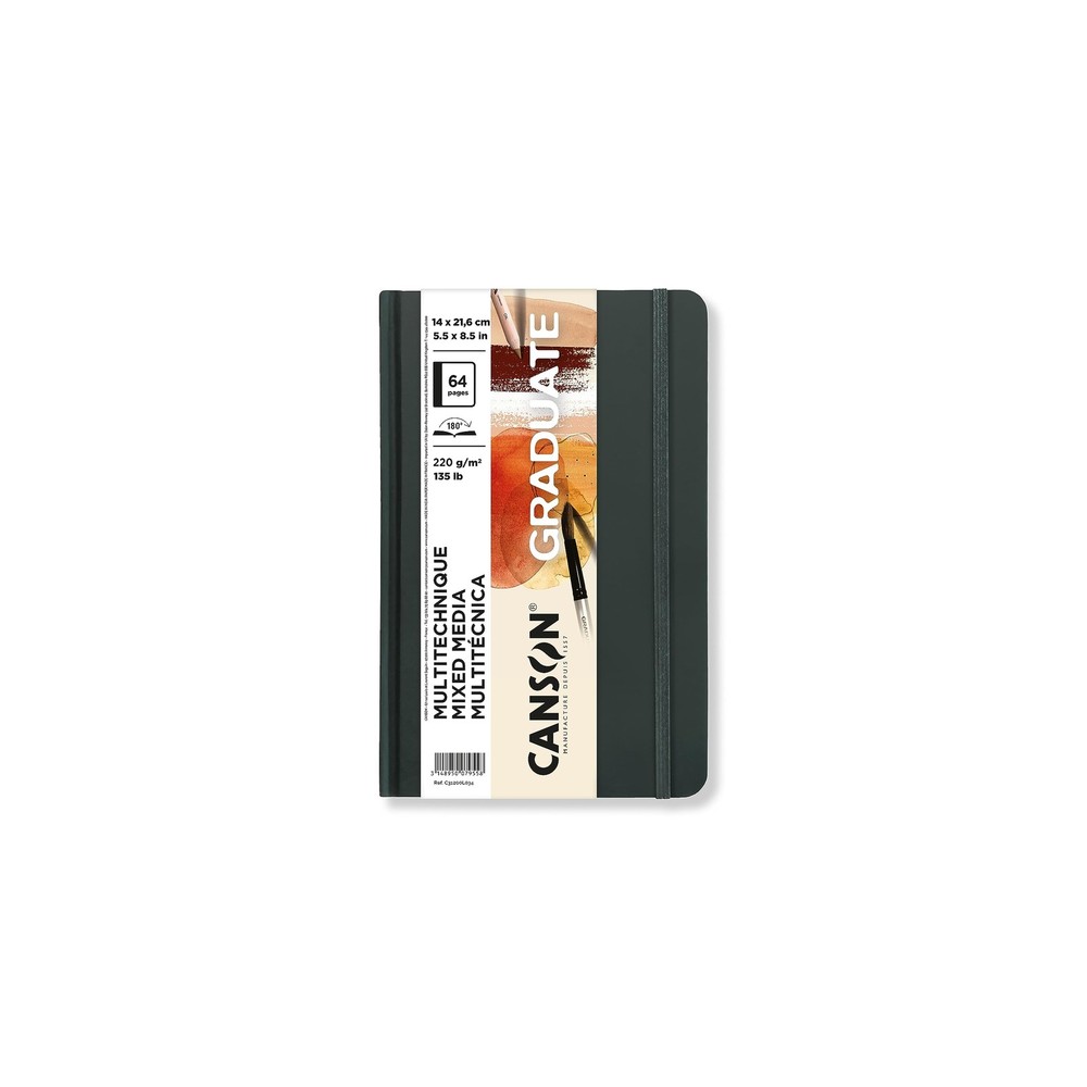 Graduate Toned Natural Mixed Media , Hard Cover Art Journal, 5.5×8.5 inches, …
