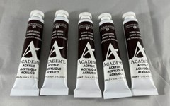 Grumbacher Academy Acrylic Paint Burnt Umber Lot of 5 Metal Tube 24ml .81oz