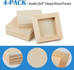 Versatile 4×4” Cradle Boards – Unfinished Birch Wood Panels Kit for Creatives