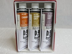 3 New Old Stock Holbein Oil Paint Duo 40ml ea 320 Caramel 332 Orange 335 Violet