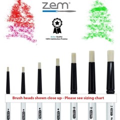 AS-237 White Bristle Deluxe Synthetic Stencil Brush Set 7 pcs