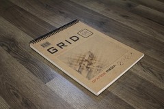 Orange Media Grid Sketchbook. Spiral Bound. Top Spine. Multi-Media. (8.5″ x 1…