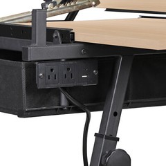 Adjustable Height Drafting Drawing Table Tiltable Tabletop Edge Stopper Natural