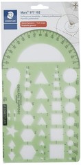 Staedtler Template, Geometric Shapes/Symbols, 9.5 x 5.5 inches, Green