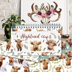 Highland Cow Scrapbook Paper Pad, 24 11.8 x inches, sunflower yellow