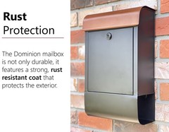 NACH Locking Mailbox, 16 x 4.5 x 10 inch, Black Mailbox with Lock, Waterproof…
