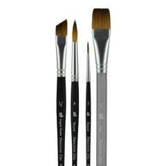Aqua Elite Series 4850 Synthetic Kolinsky Watercolor Paint Brush 4 Piece Set