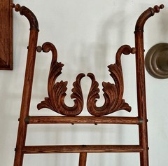 Antique Victorian Stick & Ball Bent Wood Oak EASEL Art Display Painting Stand