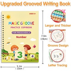 16Pcs Grooved Magic Practice Copybook Set Boys Girls Handwriting Book Practice