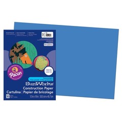 5 PCS Prang 12×18 Inch Blue Construction Paper 50 Sheets Per Pack Craft