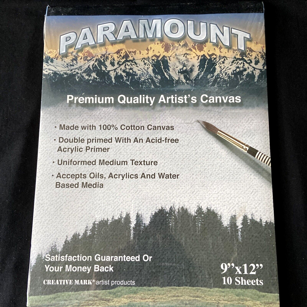 Paramount Premium Artist’s Canvas 10 Sheets Double Primed Acid Free 9 x 12