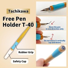 Manga Pen Set ｜Pen Holder (T-40) x2, Ink Black No.4 x2 (4341-0005), White No….