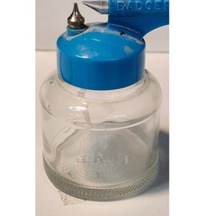 Vintage Badger Model 250 Basic Spray Gun Blue Hobby Airbrush Siphon Jar Paint