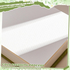 40 Sheets Watercolor Journal 4×6”, 140 lb/300 GSM Watercolor Sketchbook Cold Pre