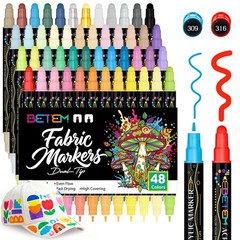 48 Colors Dual Tip Acrylic Paint Markers, Fabric Decorating Kits Premium Wate…