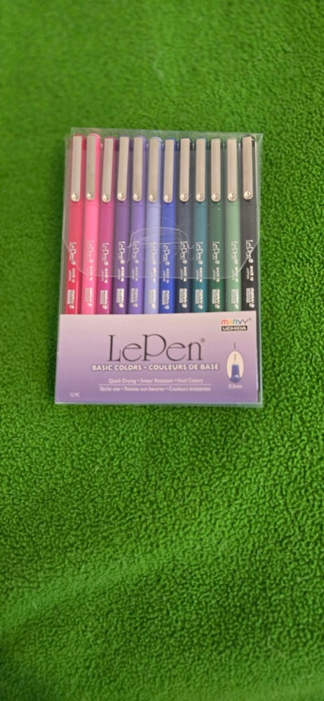 LE PEN BASIC COLORS ULTRA FINE TIP MARKERS – 12 MARKERS – 0.3mm TIPS – SET #A 7