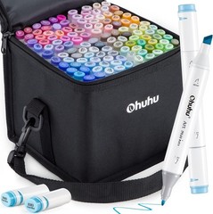 Ohuhu 120 Colors Alcohol Markers Dual Tip Blender Pen Artist Set From Japan