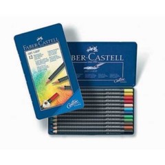 FABER -CASTELL 12 ART GRIP COLOUR PENCILS – MIXED COLOURS ERGONOMIC GRIP SEALED
