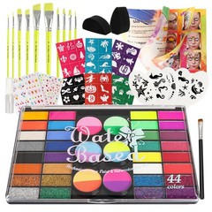 Pintada 44 Color Face 7.8in*5in*0.5in, 44 Colors With artist Brush Set