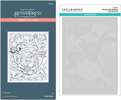 BD-0822 Cosmos Backdrop Betterpress and Stencil Bundle from the Pressed Posies C