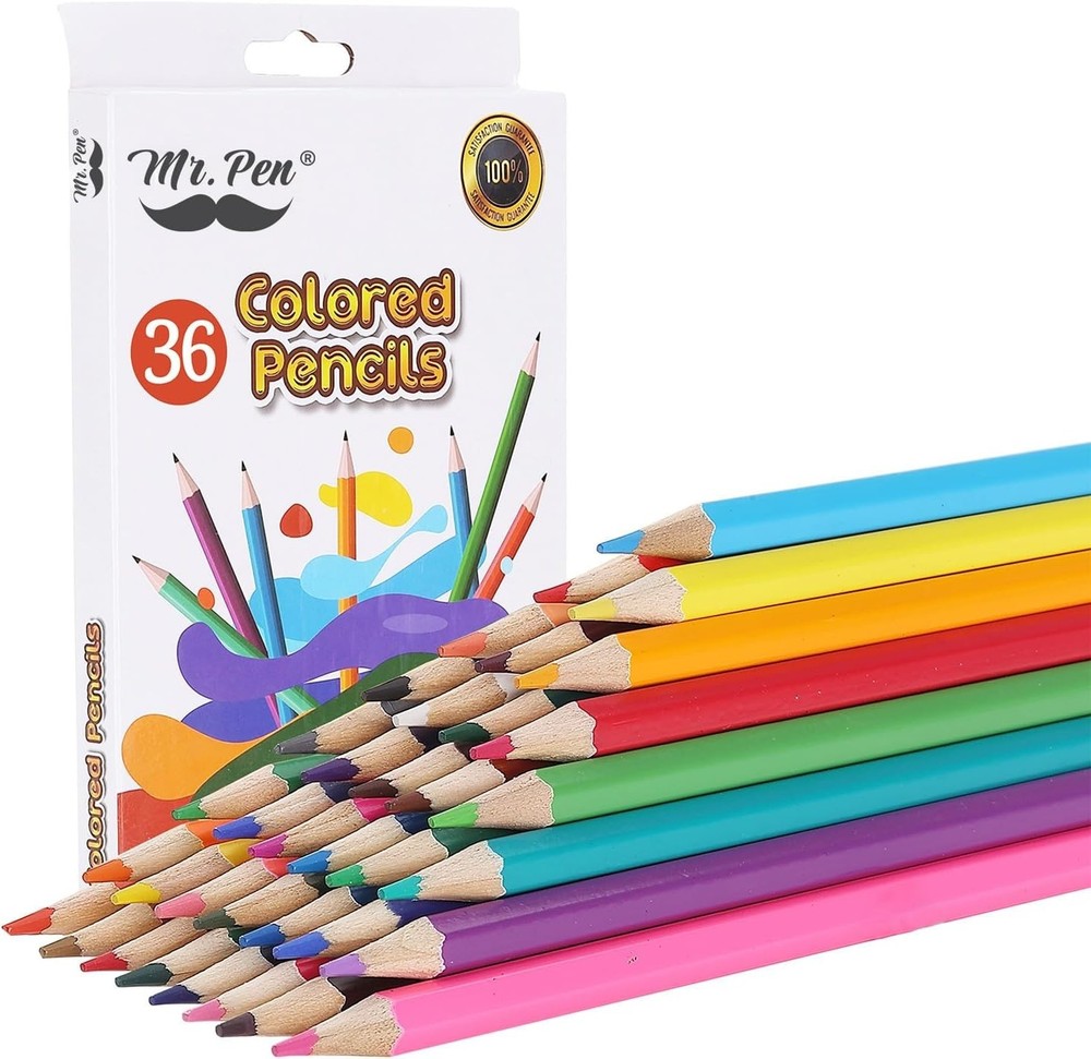 36 Colored Pencils Set Pre Sharpened Drawing Sketching Art Coloring Supplies