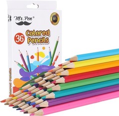 36 Colored Pencils Set Pre Sharpened Drawing Sketching Art Coloring Supplies