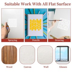 8 Pcs Reusable Craft Stencils 5.9×5.9 in Painting Drawing Template DIY FROM USA