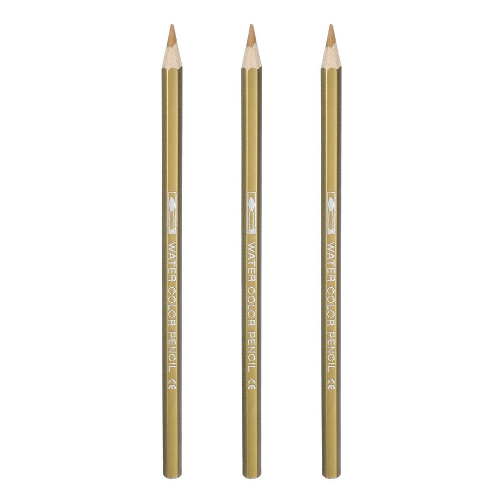 3Pcs Watercolor Pencils for Coloring Drawing Painting,Gold