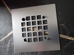 Danco 4-1/4 in. Brushed Nickel Square Stainless Steel Drain Cover