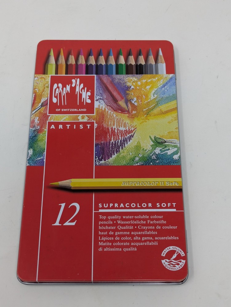 Caran D’ache Supracolor Soft Metal Box Set Of 12 Cedar Wood Soft