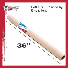 U.S. Art Supply 36″ Wide x 6 Yards (18 Feet) Long Unstretched Canvas Roll – 1…