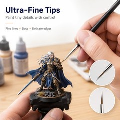 30 Pcs Tiny Detail Paint Brushes Set – Fine #0#00#000 Liner 3 sizes, Black