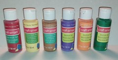 CraftSmart 6 ACRYLIC PAINTS 2-FlOz Red Yellow Brown Purple Orange Green $8Sh