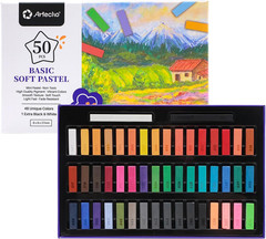 Soft Pastels, 50Pcs, 48 Colors | 4 Fluorescent Colors, Extra Free Black & White,