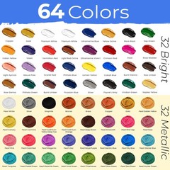 Chalkola 95 Pcs Acrylic Painting Kit for Adults | 64 Acrylic Paint Set, Wood …