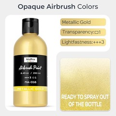 Fast-Drying 8.45 oz Metallic Gold Acrylic Airbrush Paint for Creative Projects