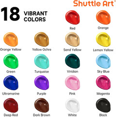 18 Colors Acrylic Paint Bottle Set (250Ml/8.45Oz), Rich Pigmented Bulk Painting