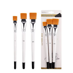 New Oil Painting Brush 3Pcs Big Flat Head 3Color Short Rod Set Nylon Hair Painti