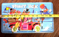 Vintage Page of London Paintbox Water Colour Set Clowns Metal Tin